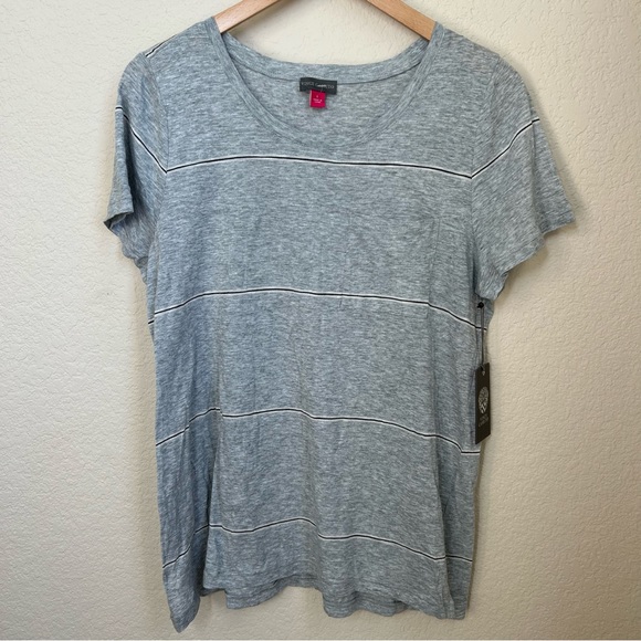 Vince Camuto Tops - Vince Camuto Gray Stripe T-Shirt Size Large